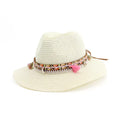 Wholesale Wide-Brim Paper Panama Straw Beach Hat with Ribbon