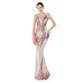 Customizable Elegant Satin Halter Fishtail Sequin Maxi Evening Dress