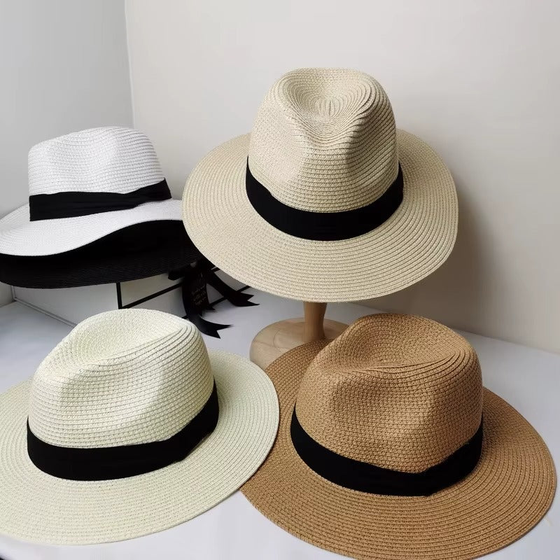 Wholesale Men's Panama Straw Fedora Beach Sun Hats