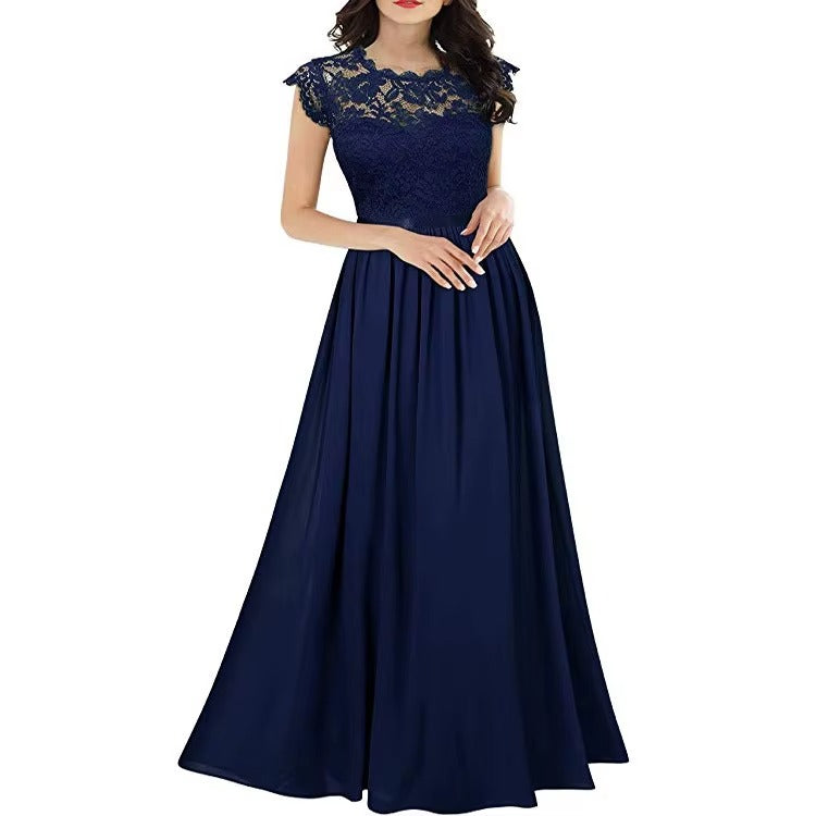 Summer Chiffon Lace Dress, Ladies Party & Casual Stretch Evening Dress
