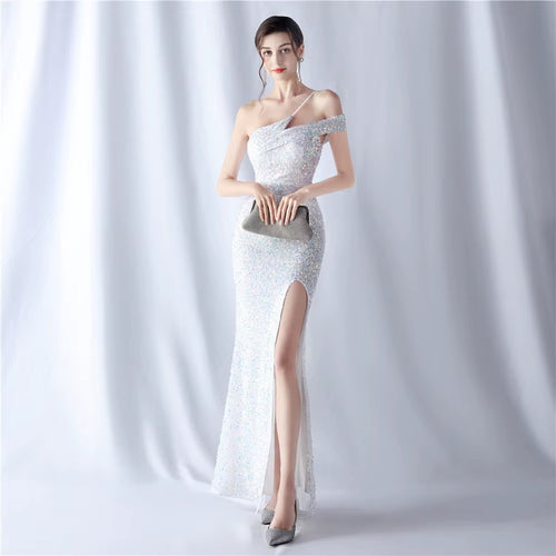 Elegant Embroidered Sequin Trumpet/Mermaid Evening Gown