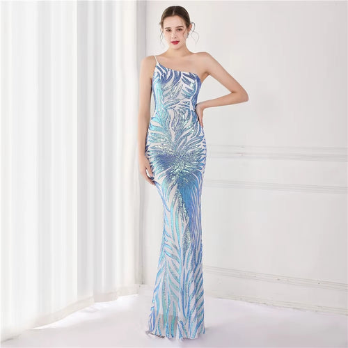 Backless Sequined Embroidered Trumpet/Mermaid Maxi Evening Gown
