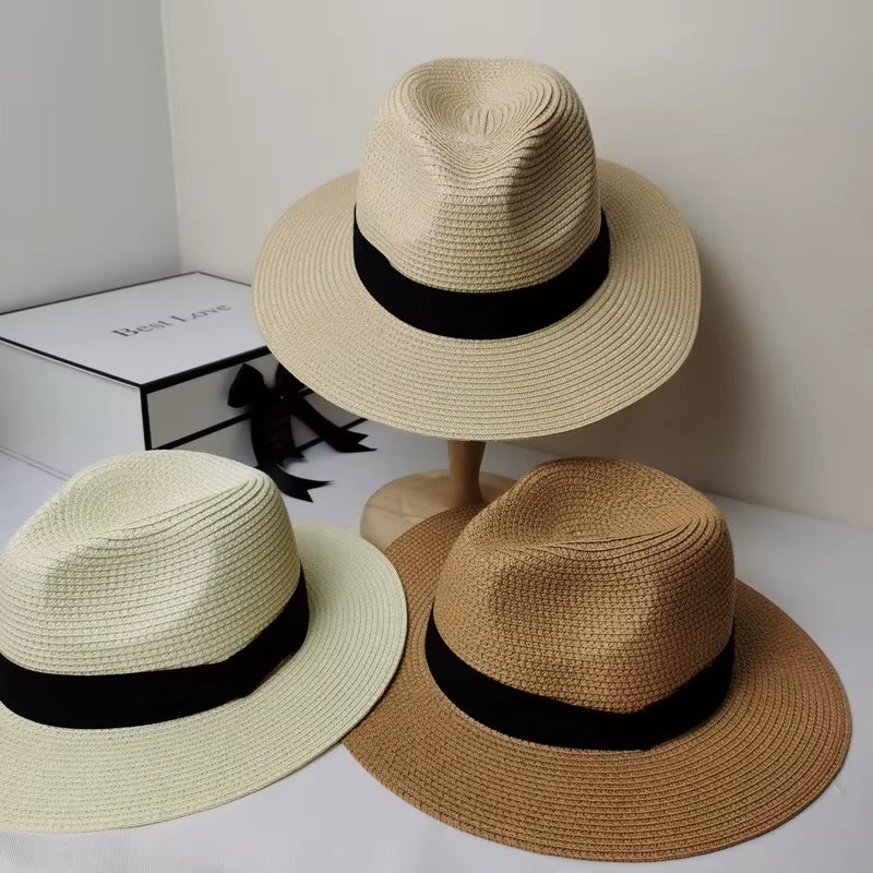 Wholesale Men's Panama Straw Fedora Beach Sun Hats