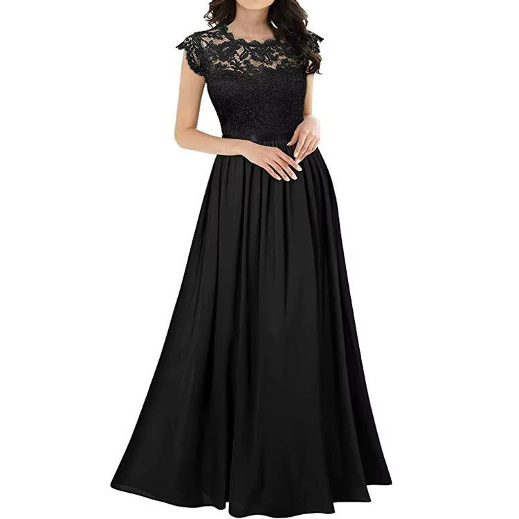 Summer Chiffon Lace Dress, Ladies Party & Casual Stretch Evening Dress