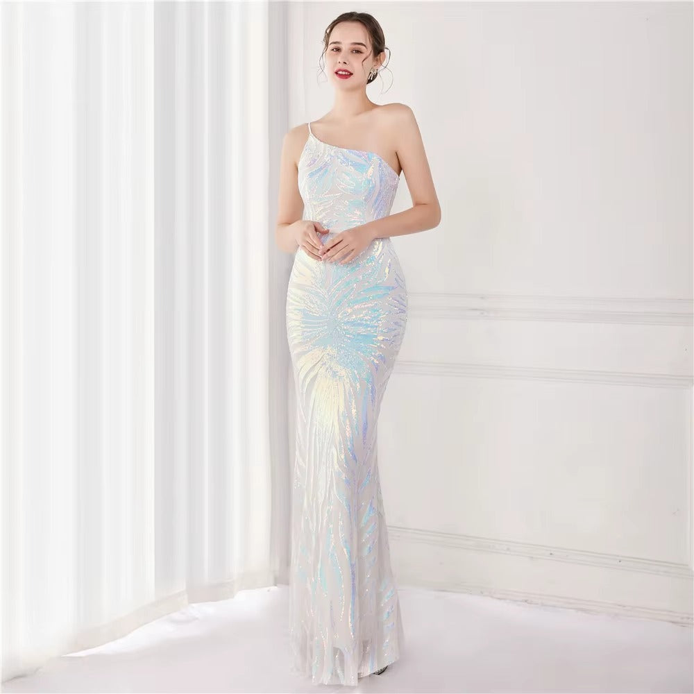 Backless Sequined Embroidered Trumpet/Mermaid Maxi Evening Gown