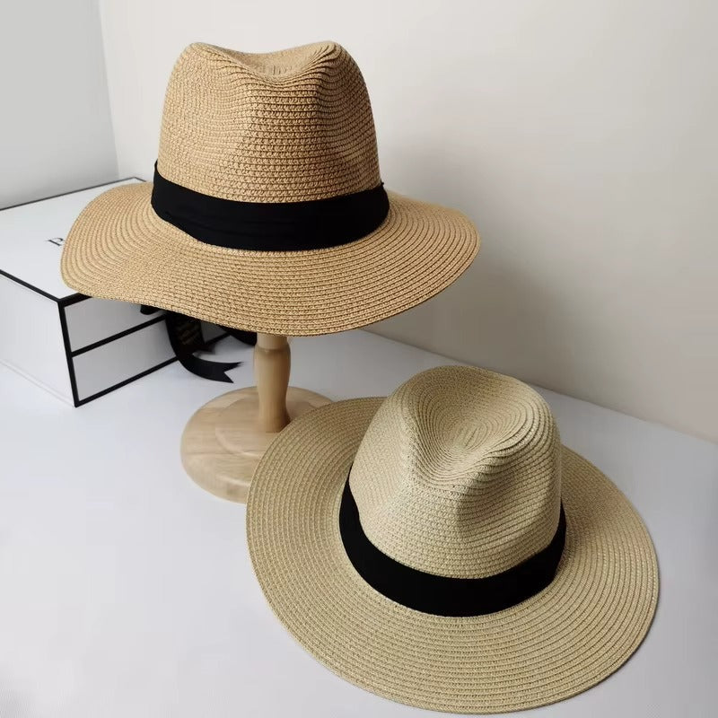 Wholesale Men's Panama Straw Fedora Beach Sun Hats